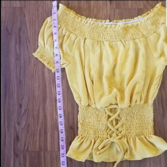 NWT Smocked Lace-Up Off The Shoulder Top - Picture 9 of 12